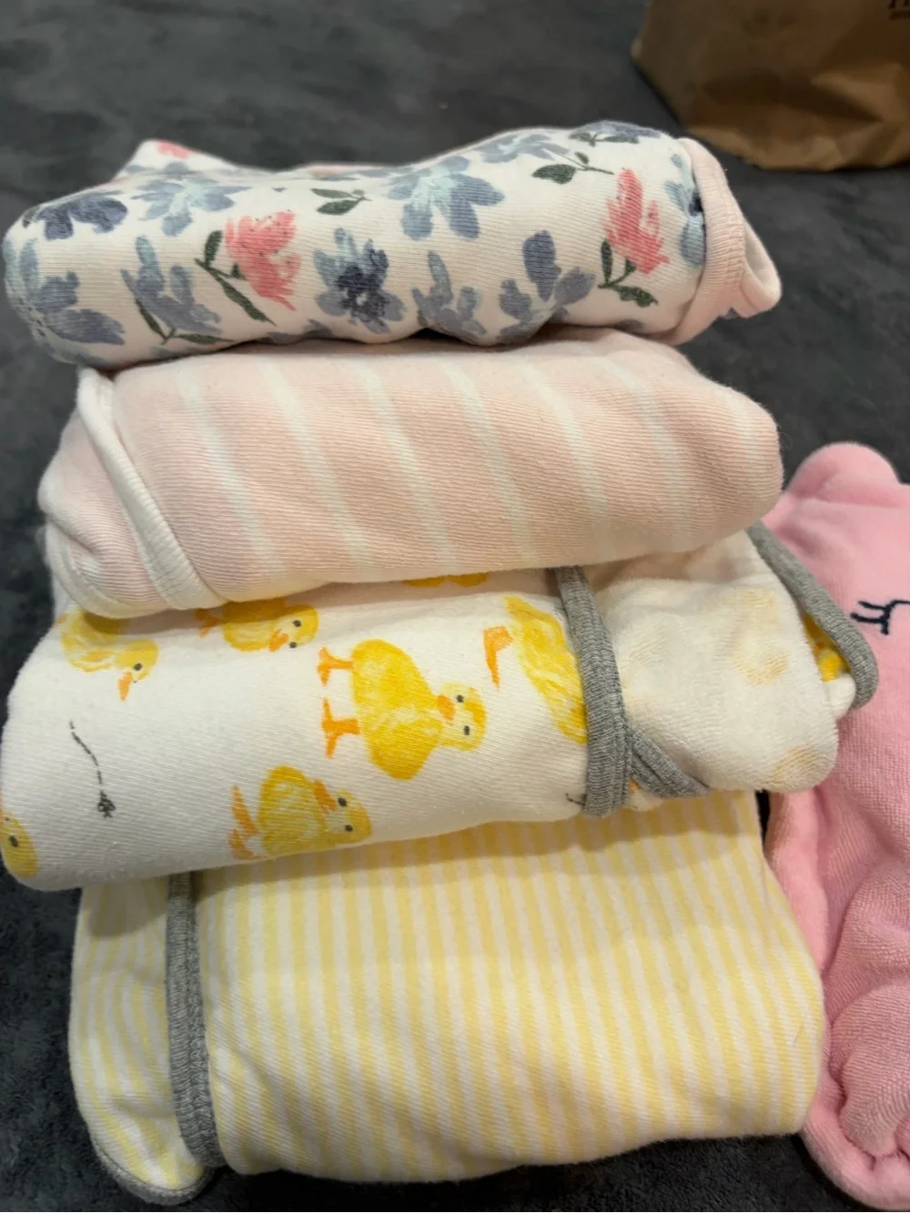 Burt's Bees Baby Hooded Bath Towels-Pink Flower, Yellow Duck, Stripe, Unicorn